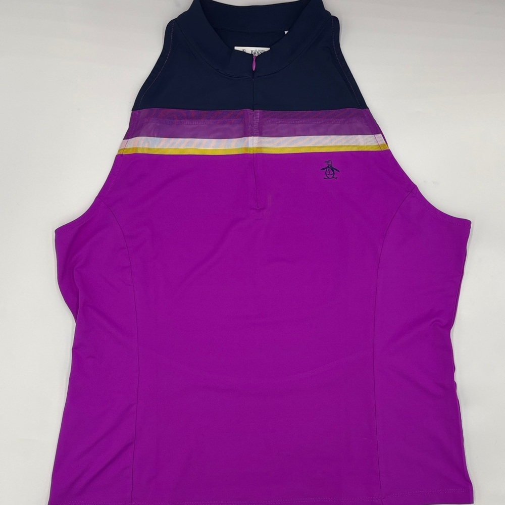 Original Penguin Color Block Halter Tennis Top